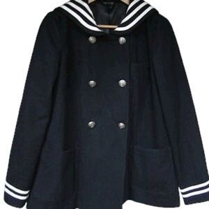 Size 6 Topshop Navy Wool Sailor Pea Coat